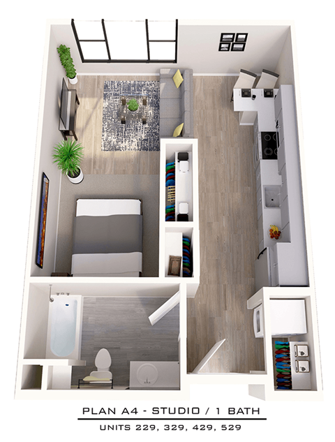a 1 bedroom floor plan  studio